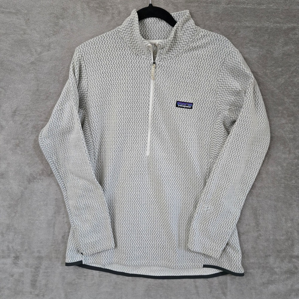 Patagonia R1 Pullover Womens XL Gray Zigzag Quarter‎ Zip Fleece